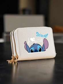 1个可爱卡通针织钱包，拉链设计，卡槽，心形图案，小巧时尚又有趣，拉链封口，日常使用钱包，女士零钱包，迷你钱包，小钱包，卡包 - 彩色 - 查看 11