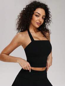 MASKERT Tank Top Olahraga Wanita Model Racerback, Pas dan Nyaman, Cocok untuk Yoga, Kebugaran, Lari, Lompat Tali, Tenis, dan Olahraga Lainnya - Hitam - View 7
