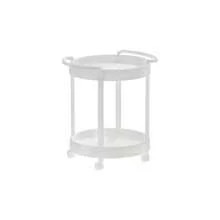 carrito organizadorItalhome Mesita De Plástico Redonda con Ruedas Carrito Organizador De Servicio 2 Niveles Mesa Auxiliar Bino - blanco - Ver 6