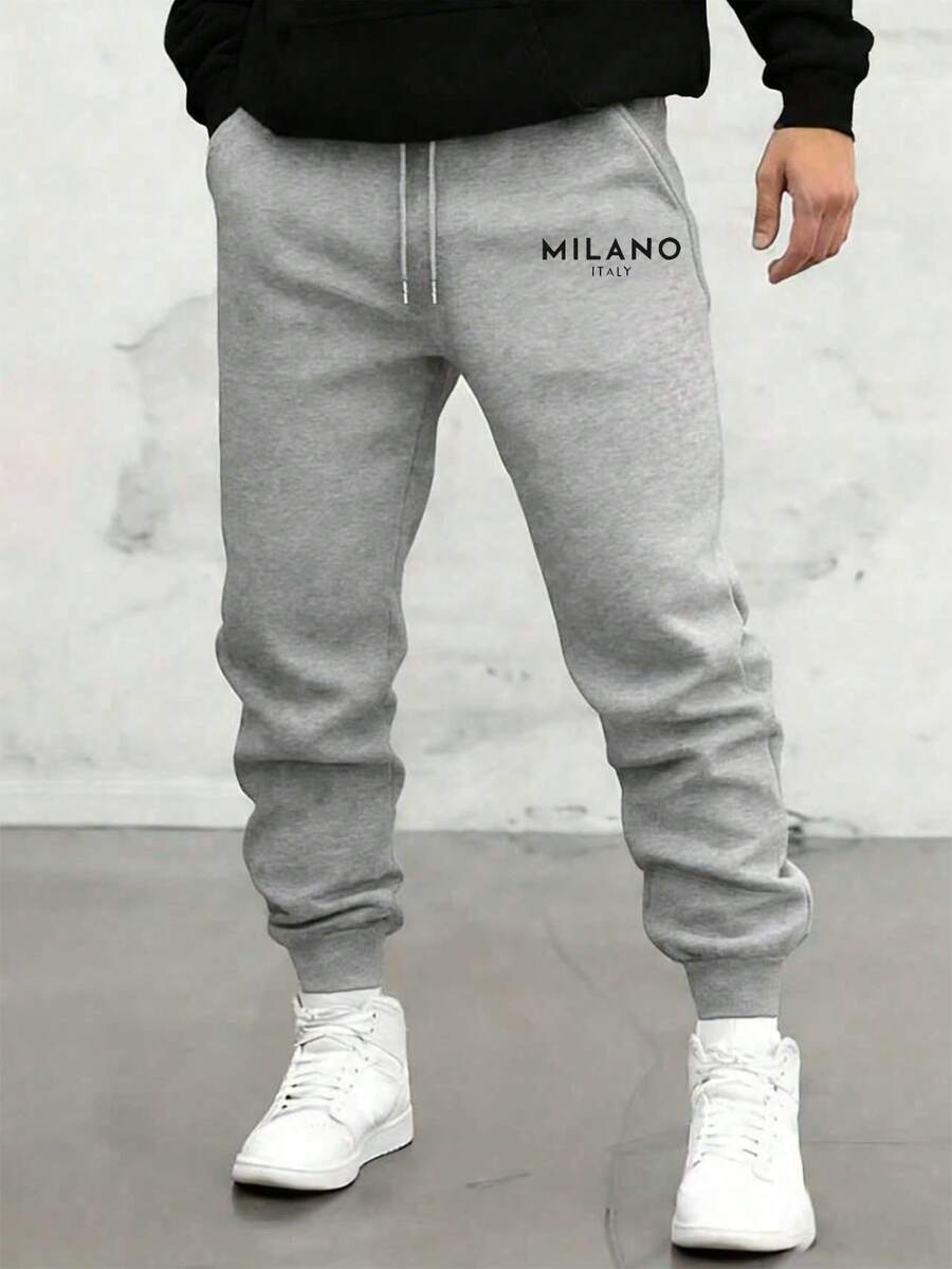1pc Men's Solid Color Minimalist Style Versatile Knit Pants, Printed With Cross Pattern, Fashionable And Suitable For Sports And Casual Occasions, Diverse Styles, Comfortable . An Excellent Present.
