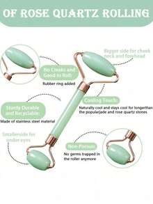 3-Piece Ice Massage Roller Set - Facial Skincare Ice Massage Roller Kit, Facial Massage Tool, Silicone Ice Massage Roller, Rose Quartz Roller Massager With Gua Sha Board, For Relieving Facial And Eye Puffiness, Facial Massager, Contour Shaping, Skin Care And Radiance, Suitable For Eyes, Neck And Face, Ice Massage Roller Mold Cube - Skincare Tools. Summer Ice Massage Products, Office Supplies, Study Supplies, Travel Essentials. - 綠色 - 查看 4