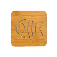 Cartoon Hollow Wooden Cup Coasters, Thick Heat Insulation Mat, Non-Slip Pot Pan Dish Pad For Kitchen - Ginger - View 8