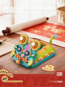 LOZ 400pcs/420pcs Traditional Chinese Culture Tiger Head Shoe Building Blocks Set, Qilin Assembling Blocks Model Toy, Lucky Blocks, Collectible Souvenir, Best Holiday & Birthday Gift - Multicolor - View 4