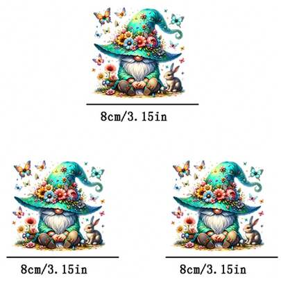 3 قطع من رقع الحرارة بشكل القزم الأخضر، قابلة للكي والغسيل، مناسبة للتطبيق على التي شيرتات والجينز والكنزات والحقائب والوسائد