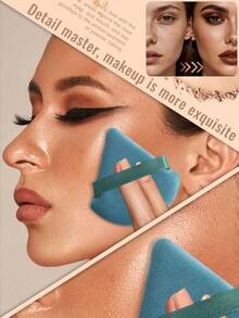 12PCS Makeup Tools Set Including:12PCS Triangle Powder Puffs - Multicolor - View 3