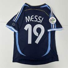 2006 World Cup Argentina Away Dark Blue/Light Blue Soccer Jersey, #19 Vintage Soccer Jersey, Unisex Retro Streetwear, Perfect Gifts, Sports Top, Athletic Wear - 預設 - 查看 1
