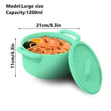 1pc Silicone Multifunctional Steamer, Can Be Used As Microwave Oven Or Lunch Box, Silicone Dual Handles Can Withstand High Temperatures In Contact With Food, Available In Various Colors And Sizes - Multicolor - View 15