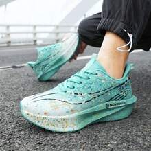 Men's Fashion Anti-Slip Cushioned Carbon Board Technology Sports Running Shoes, Professional Competitive Athletic Sneakers - Blue - View 3