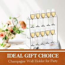 1pc Clear Acrylic Champagne Tower Display Stand, Cocktail Wine Glass Holder For Wedding, Party, Christmas, New Year & Anniversary - Clear - View 9