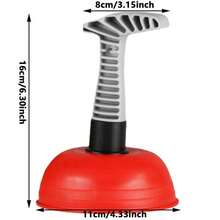 Silicone Toilet Drain Cleaner, Vacuum Plunger High Pressure Pump Drain Opener, Reusable Household Drain Remover - Multicolor - View 11