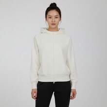 Adidas Women's W SL FZ HD Knit Sweatshirt Jacket KT3123 - White - View 1