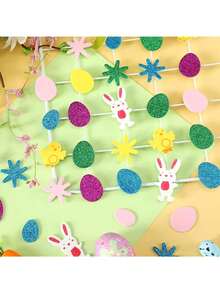 120 piezas/Paquete Pegatinas de espuma de conejo con brillo de Pascua, Pegatinas de espuma de Pascua, Pegatinas de primavera, Empaque a granel colorido, Pegatinas de huevos, conejos, polluelos y flores, Adecuado para manualidades, tarjetas de felicitación, decoración del hogar y suministros de Pascua - Multicolor - Ver 7