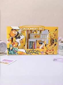 Cartoon Character Style Stationery Gift Set, Includes Pencil, Notebook, Pencil Sharpener, Pencil Case, Ruler, Eraser And Crayons. - Multicolor - View 9