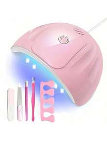 18颗LED紫外线美甲灯，适用于凝胶固化，LED美甲护理灯，专业美甲沙龙工具设备，美甲灯，紫外线美甲灯套装 - 粉色 - 查看 9