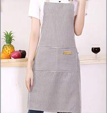Adjustable Cooking Apron With Pockets - Unisex Chef Bib Apron For Kitchen - Narow Black Narow Brown - 查看 6
