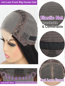 4C Edges Kinky Curly Human Hair Wig 13X4 Lace Front Wigs With Curly Baby Hair Deep Wave Curl Wig Transparent Lace Frontal Wig Pre-Plucked Hairline 38 Inch - SNatural - View 11