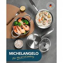 Stainless Steel Saucepans With Steamer 5Pcs, 18/10 Saucepan Set With Glass Lids, Sauce Pot Set With Triply Bottom Induction Compatible - 1QT & 2QT - 1誇脫+2誇脫帶蒸籠 - 查看 8