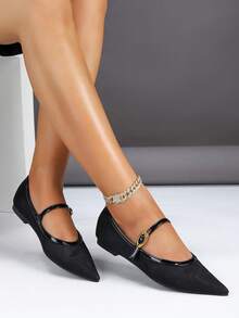 New Mesh Ballet Pointed Toe Shoes, French Classic Versatile Fashion - Black - View 3