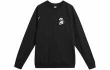 Nike Sportswear Men's Spring Black Crew Neck Sweatshirt With Embroidered Logo - Black - View 16