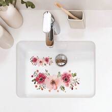 1pc Watercolor Plant Wall Sticker, Hand-Painted Floral Leaves, Self-Adhesive Removable, Create Fresh Home Or Bathroom Decor, Spa-Like Bathroom Ambiance, Watercolor Plant Decal, Peel And Stick, Personalize Shower Area Or Vanity Wall, Floral Plant Sticker Set, Watercolor Botanical Art, Easy DIY Refresh Any Wall - Watercolor Flowers and Green Leaves - View 4