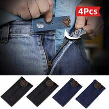 1/2/4件装裤子加长器，带纽扣的牛仔裤腰部加长器，弹性腰部调节器，腰带加长器，缝纫配件 - 彩色 - 查看 24
