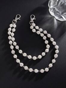 1pc Gothic Punk Retro Rhinestone Inlaid Geometric Acrylic Bead Layered Casual Minimalist Charm Jewelry Pant Chain, Rock Hip Hop High-End, Street Shooting, Party, Daily Couples Versatile Fashion Men Pant Chain Gift - Pants Chain - View 6