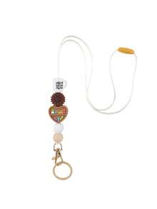 1个咖啡杯和雏菊心形吊坠挂绳，教师节礼物，适合挂在证件/钥匙链上，送给朋友、家人、老师的礼物，返校礼物 - 彩色 - 查看 11