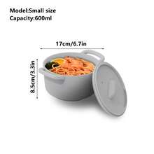 1pc Silicone Multifunctional Steamer, Can Be Used As Microwave Oven Or Lunch Box, Silicone Dual Handles Can Withstand High Temperatures In Contact With Food, Available In Various Colors And Sizes - Multicolor - View 8
