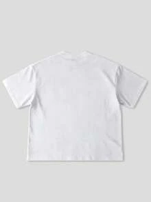 男士休闲汤姆和杰瑞图案印花圆领短袖T恤，夏季款 - 白色 - 查看 2