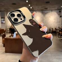 Funda para Teléfono - Una encantadora funda para teléfono de gato negro, diseñada para el  16 Pro Max, compatible con modelos como el 11, 15, 14, 13 y 12 Pro Max.Estas fundas a prueba de golpes en negro y plata son excelentes regalos cristianos para el Ramadán. - Plateado - Ver 1
