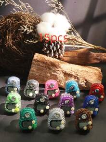 1个/5个/10个装新款计数器，适用于斋月、圣诞节、万圣节、节日等场合，电子手动按钮计数器，迷你便携环形计数器，拇指按压计数器，适合学习、运动和其他计数活动 - 彩色 - 查看 29