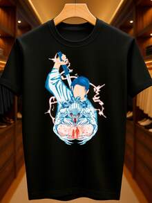 Yuta Okko Manga Anime Juju Kai Sorcerer Curse Basic Unisex T-Shirt 100% Premium Cotton – Men's And Women's | Casual, Streetwear, Plus Size, New Arrival With Immediate Shipping In Various Colors - 黑色 - 查看 1