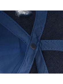 1pc Distressed Washed Denim Baseball Cap, Unisex Couple Style, Outdoor Versatile All Season Soft Crown Curved Brim Hat - Multicolor - View 11