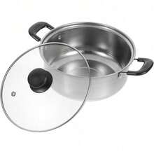 5PCS/Set Stainless Steel Saucepan Induction Cooking Pot Cooker Cookware Kitchen - Silver - View 7