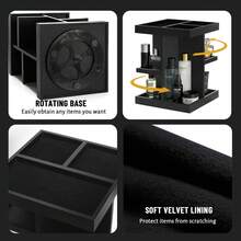 Cologne Organizer For Men, 5-Tier Large Capacity Perfume Organizer, Rotating Wood Cologne Stand Gifts For Him, Mens Perfume Display Holder, Christmas Nightstand Makeup Shelf For Watch, Jewelry (Black) - 黑色 - 查看 5