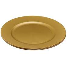 13'' Party Chargers Large Plates & Platters Great For Elegant Party's Weddings Tableware Great For Serving Dish Gold Pack Of 12 - 金色 - 查看 8