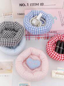 1 Stück karierter/gepunkteter Multifunktions-Aufbewahrungstablett, Make-up Organizer Box, elegante Heimdekoration, zum Aufbewahren von Lippenstift, Schlüsseln, Armbändern, Ringen, Schmuck, Haargummis, Haaraccessoires, Nagellack, Geburtstagsgeschenk, Brautjungferngeschenk, Wohnzimmerdekoration, Deko für Studentenwohnheim, Einweihungsgeschenk - Verschiedenfarbig - Übersicht 10