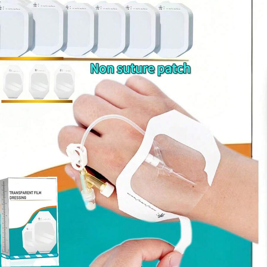 Multi-Functional Waterproof Needle Fixation Patch, Catheter Insertion Patch, Transparent Thin Film Dressing Patch, Injection & Infusion Patch, Venous Catheter Fixation Patch, Better Protect Needle Port Fixation Patch - Multicolor - View 1