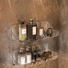 Acrylic Bathroom Storage Rack, Wall Mounted Vanity Organizer, Drill-Free Bathroom Cosmetic Shelf - Large Size [boxed] - View 3