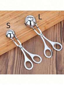 Meatball Maker, Stainless Steel Mold, Cooking Tongs, Pastry Spoon - Multicolor - View 2