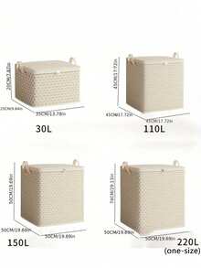 1pc Extra Large Capacity Zippered Storage Box/Organizer - Durable And Space-Saving Storage Box/Organizer, With Zipper Closure, Geometric Pattern Design, Sturdy Handles, Large Capacity, Multi-Purpose, Double-Layer Thick Fabric, Foldable, Lightweight And Portable, Suitable For Under Bed Or Closet, 30L/110L/150L/220L - Multicolor - View 7