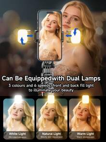 AXNEN 170厘米自拍杆旅行三脚架，平衡稳定，360°旋转拍摄自拍杆三脚架，带无线遥控快门、可拆卸手机支架，多功能可伸缩手机三脚架，兼容所有手机，适用于手机自拍、视频录制、Vlog、直播等。 - 彩色 - 查看 3