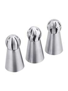 1/3pcs Cake Cream Nozzles, Stainless Steel Icing Piping Nozzles, Suitable For Cakes, Pastries And Cupcakes - Multicolor - View 5