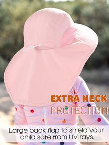 Baby/Toddler Wide Brim Sun Hat With Neck Flap, Essential For Beach & Vacation - 1PC - View 10