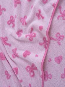 3/2/1件装提花心形蝴蝶结珊瑚绒柔软速干面巾/手巾,适用于浴室、酒店、健身房、旅行、送礼、沙龙、运动、户外、海滩、学校、返校季、旅行配件、家居用品 - 粉色 - 查看 12