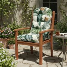 High-Back Chair Cushions, Waterproof And Colorfast, Rocking Chair Cushions For Indoor And Outdoor Use, Adirondack Chair Cushions, Garden Chair Cushions, Upholstered Cushions, High-Back Seat Cushions - 夏威夷風格印花 - 查看 7