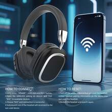 Gerripuer 新款耳罩式無線耳機，HIFI高解析通話，佩戴舒適，支援MP3音樂，手機通用，Type-C接口，可折疊、可旋轉、可伸縮，ABS塑料搭配金屬質感，高端商務禮品無線耳機 - 黑色 - 查看 7