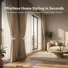 2个磁性窗帘绑带 - 窗帘固定器，适用于客厅、卧室等场所的窗帘装饰。万圣节、房间装饰 - 彩色 - 查看 10