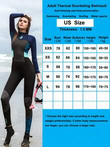 HISEA 1.5mm Thick Warm Women's Swimsuit; Outdoor Thermal Swimwear; One-Piece Back Zipper Rash Guard; Long Sleeve Surfing & Diving Wetsuit - Multicolor - View 8