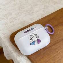 Cartoon Cat Design Protective Case Compatible With Apple , Anti-Scratch And Anti-Drop Cover Compatible With Apple Bluetooth Earphones - Matte White - View 15